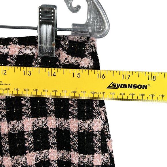 Maison d' Amelie Paris NEW Womens 6 Pink Black Tweed Mini Skirt Clueless Preppy - Picture 8 of 12